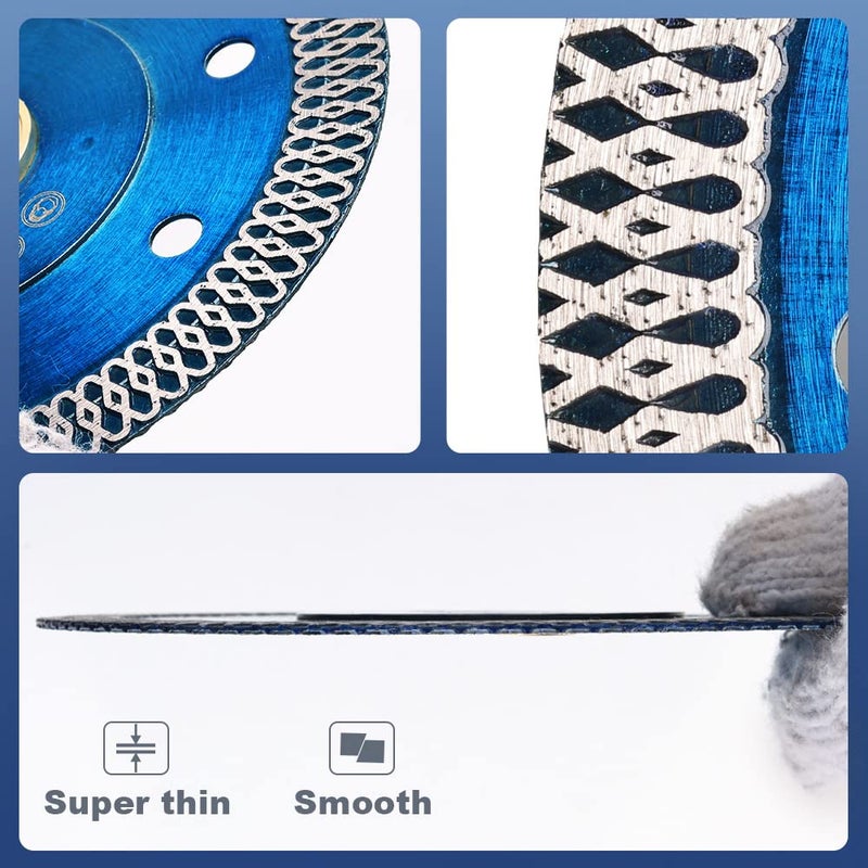 solidure 5 Pieces 4.5 inch Super Thin Diamond Procelain Blade Cutting Disc Blade for Cutting Ceramic Granite Marble - Image 5